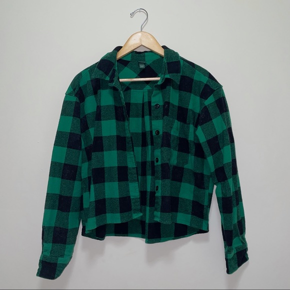 wild fable Tops - Wild Fable Buffalo Check Black & Green Flannel